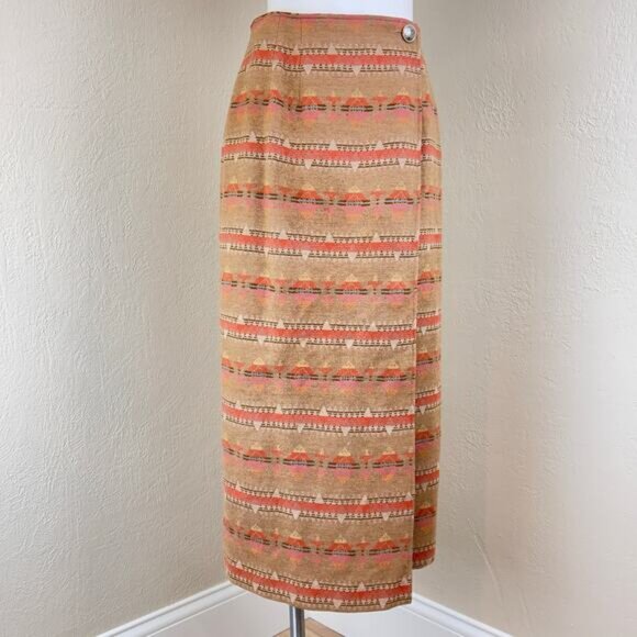 Pendleton Dresses & Skirts - Vintage Pendleton wrap maxi skirt Wool Southwestern Blanket print Size 10